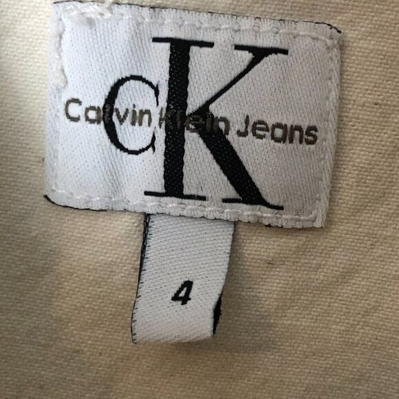 Vintage CK Calvin Klein Jeans Button Front Denim Mini Dress - Trucker Vibes - Picture 4 of 10